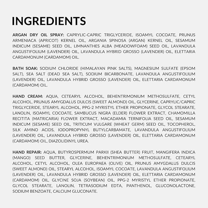 Discovery Kit - Argan Oil, Bath Soak, Hand Cream & Hand Repair (Lemon Freckle)