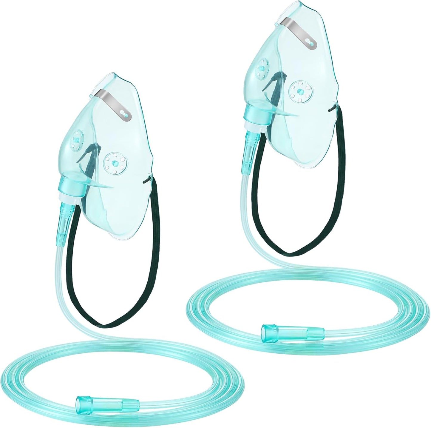 Geiserailie 2PCS L Oxygen Mask with 6.6 Ft Tubing and Adjustable Elastic Strap, Adult Oxygen Mask with Tubing, Breathing Masks for Face Adult