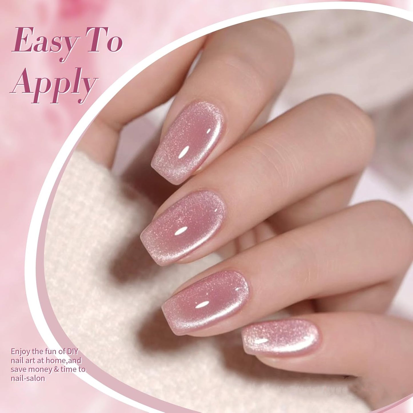 Born Pretty Cat Magnetic Eye Gel Nail Polish Jelly Pink Moonlight Crystal Glass Cat Magnetic Shimmer Glitter Holographic Nail Polish Salon Gel Manicure and Nail Art DIY at Home 7ML 6PCS