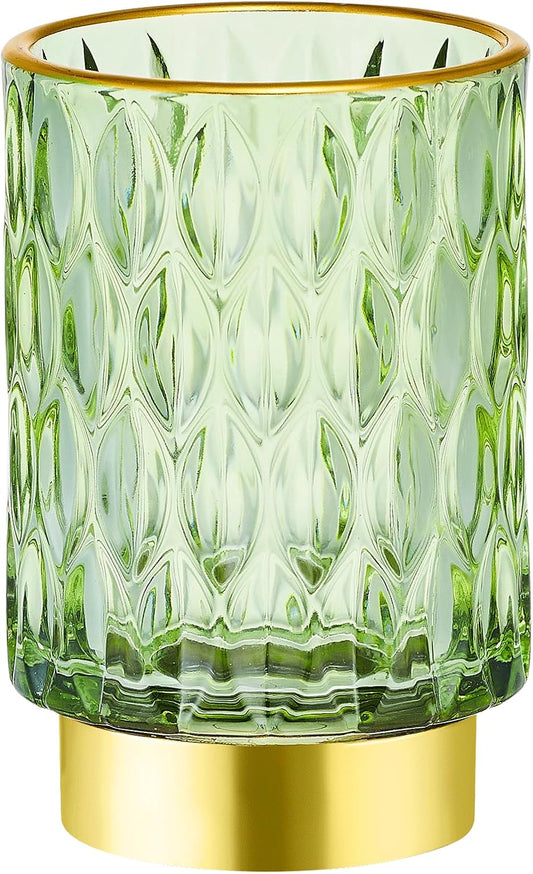 Makeup Brush Holder Organizer,Toothbrush Holders,Desk Pen Pencil Holder,Multifunctional Vintage Glass Brush Cup(A39-1-US)