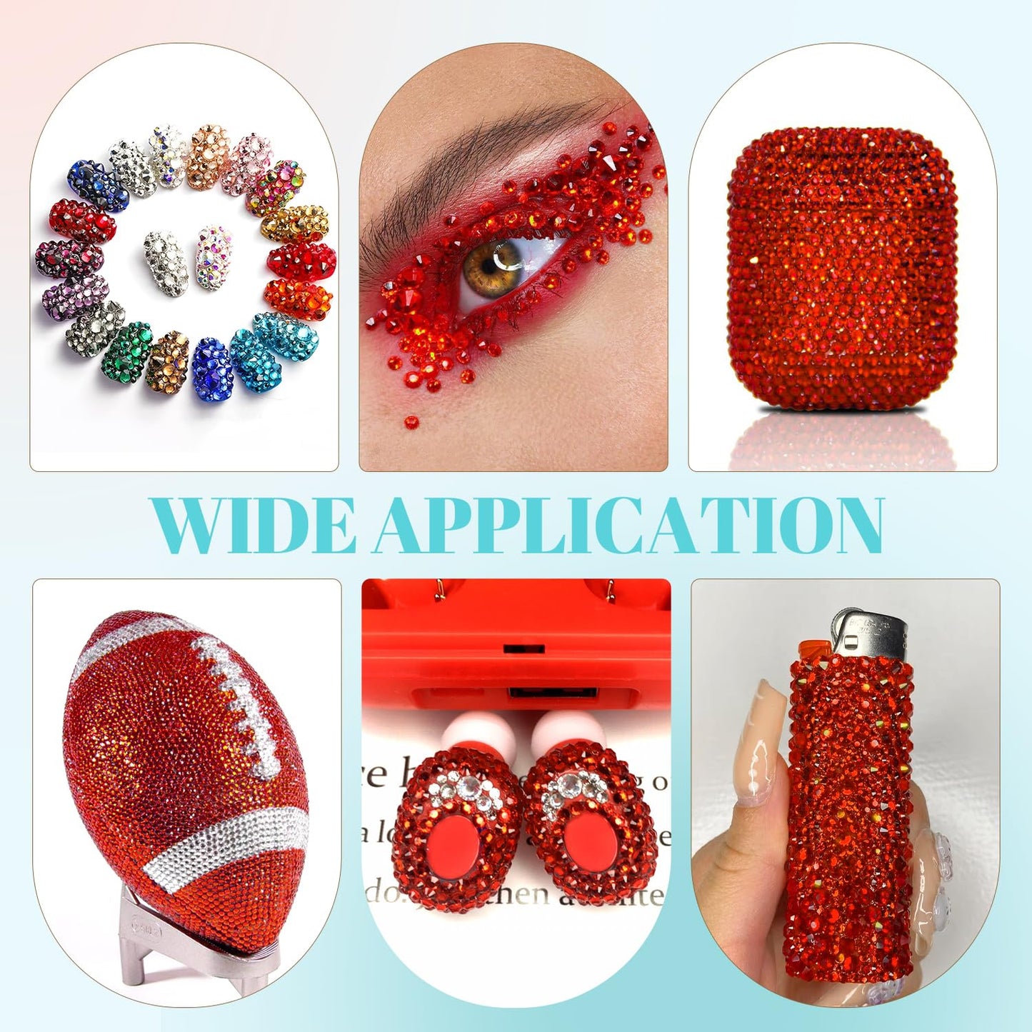 6100Pcs Resin Rhinestones for Crafting with 2Pcs 10ml B7000 Jewelry Glue, 1 Box Flatback Crystals Diamond (Red Zircon) for Bedazzling Crafts DIY Nail Art,Non Hotfix Gems for Clothing Shoes Tumblers