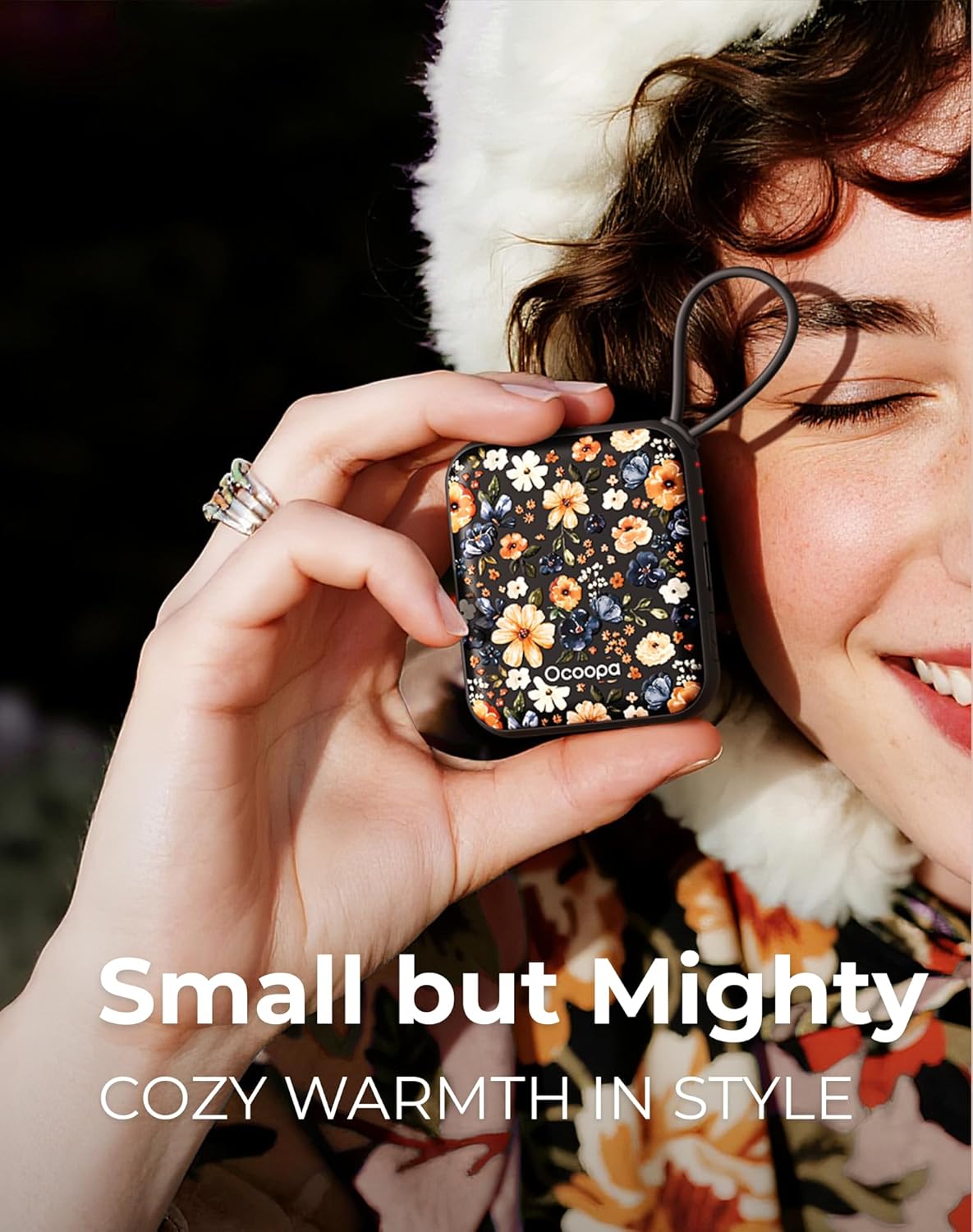 Ocoopa Hand Warmers Rechargeable UT5 Nano – Slim Electric Pocket Heater, Smart Temp Control, 14Hrs Battery, UL Safety, Artists in Bloom Design, Practical Gifts for Women, Christmas, Outdoor, Office