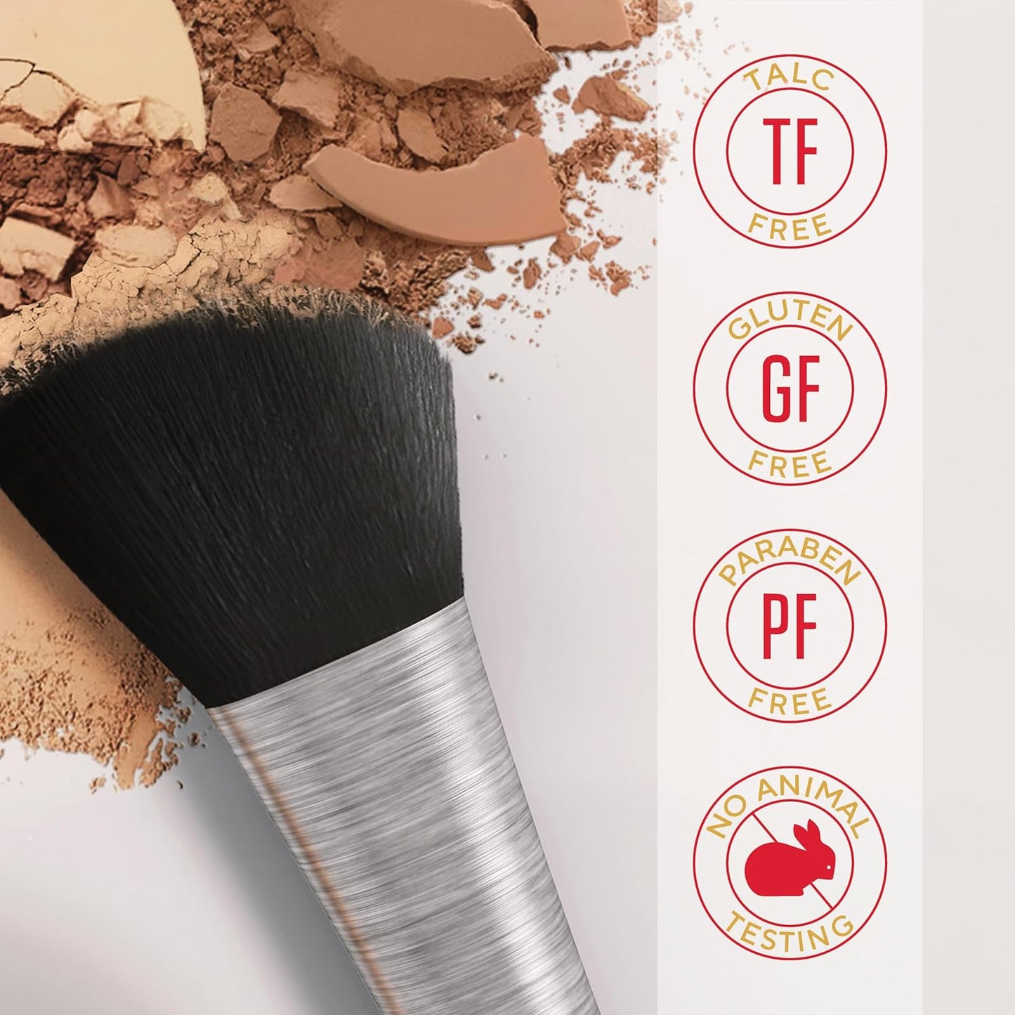 Mirabella Invincible Pure Pressed Powder Foundation - Buildable Mineral Makeup & Blurring Setting Powder for All Skin Types - HD Matte Finishing - Deep D13