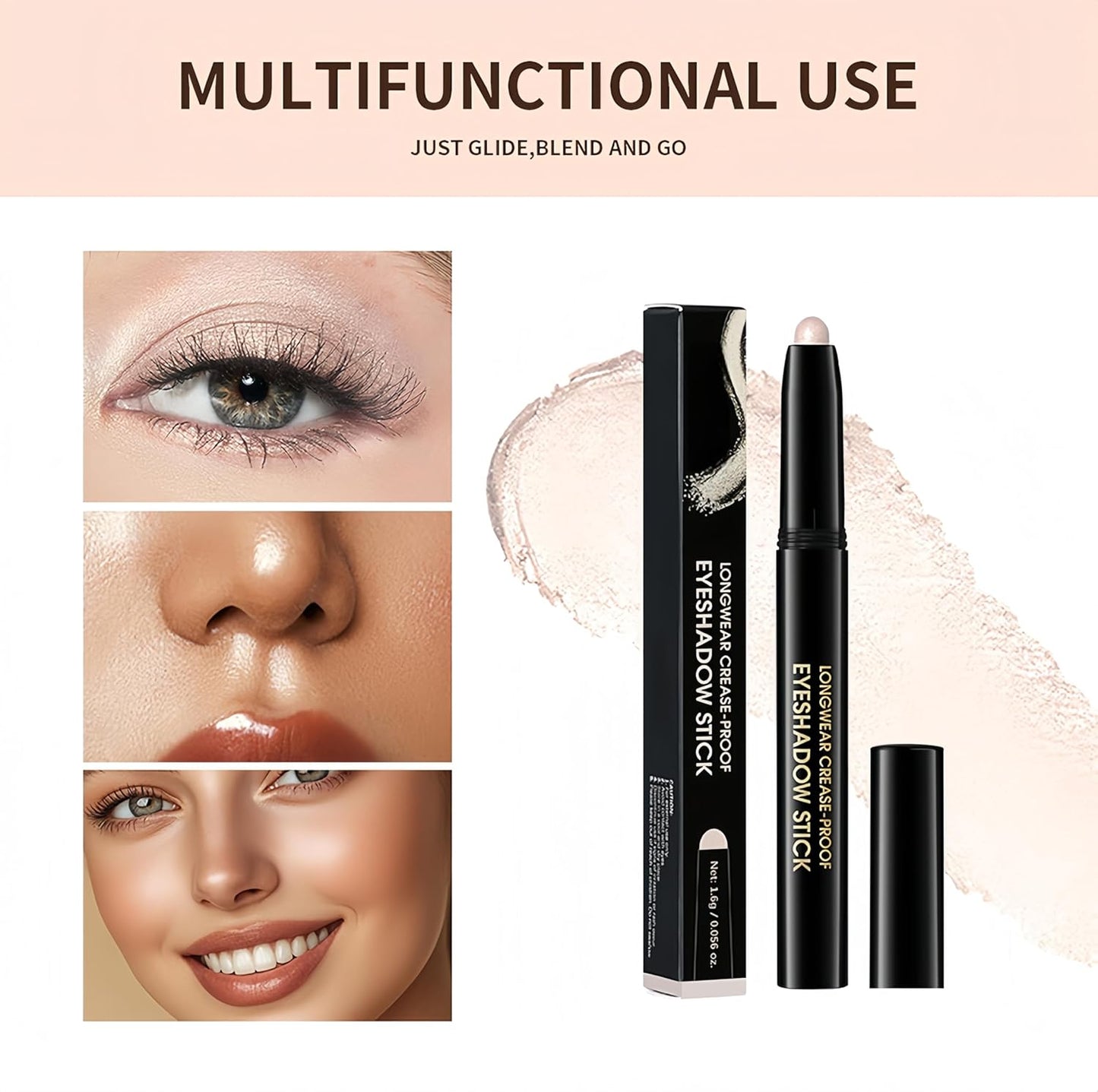 MAEPEOR 10 Colors Cream Eyeshadow Stick Silky Smooth Matte Shimmer Eyeshadow Pen Waterproof and Long Lasting Shadow Pencil for Girls and Women (Color 09)