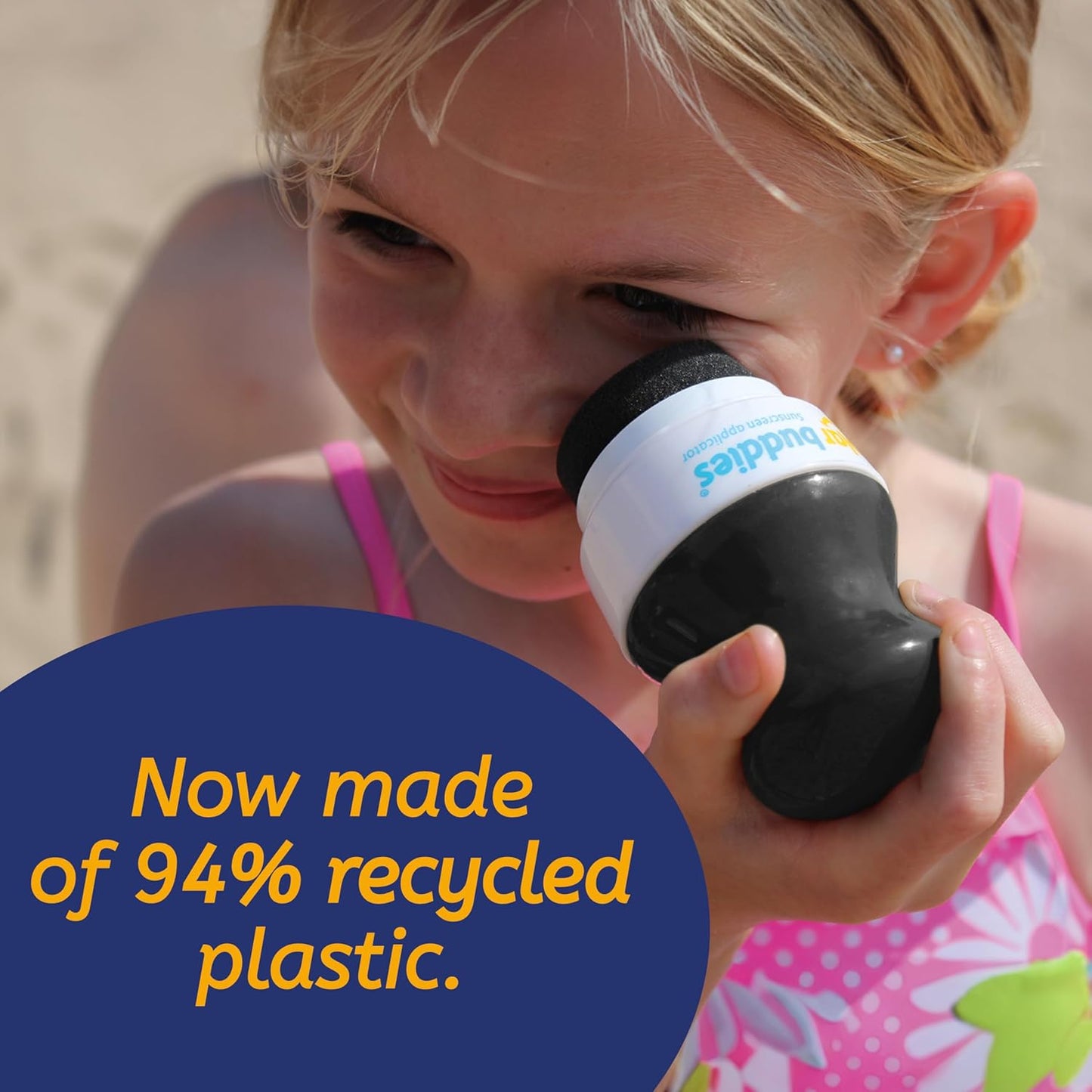 Solar Buddies Bag Bundle & Carabina Clip - Full Black - Refillable Roll on Sponge Sunscreen, Suncream & Lotion Applicator For Kids, Adults & Families - Holds 3.4fl oz, Perfect Size for Travel