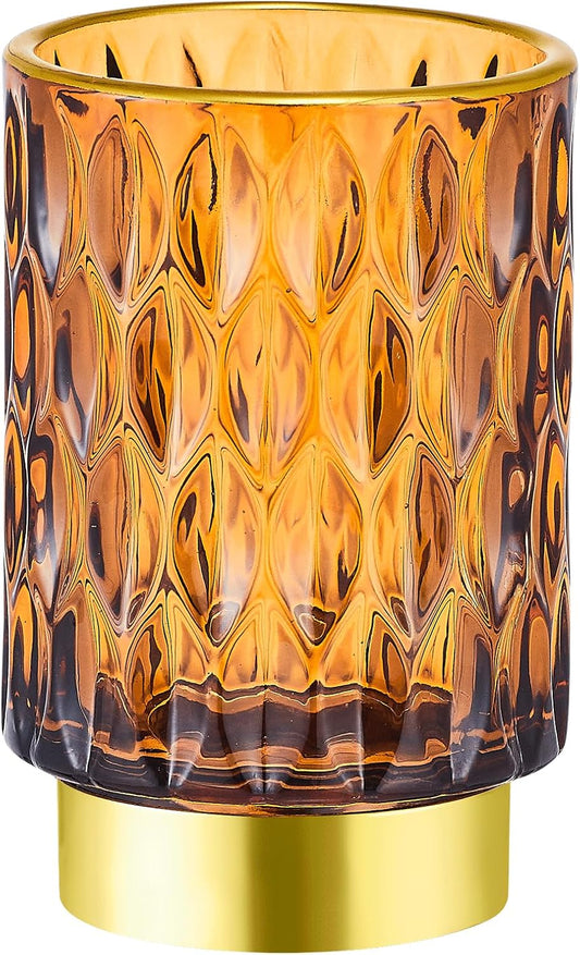 Makeup Brush Holder Organizer,Toothbrush Holders,Desk Pen Pencil Holder,Multifunctional Vintage Glass Brush Cup(A39-5-US)