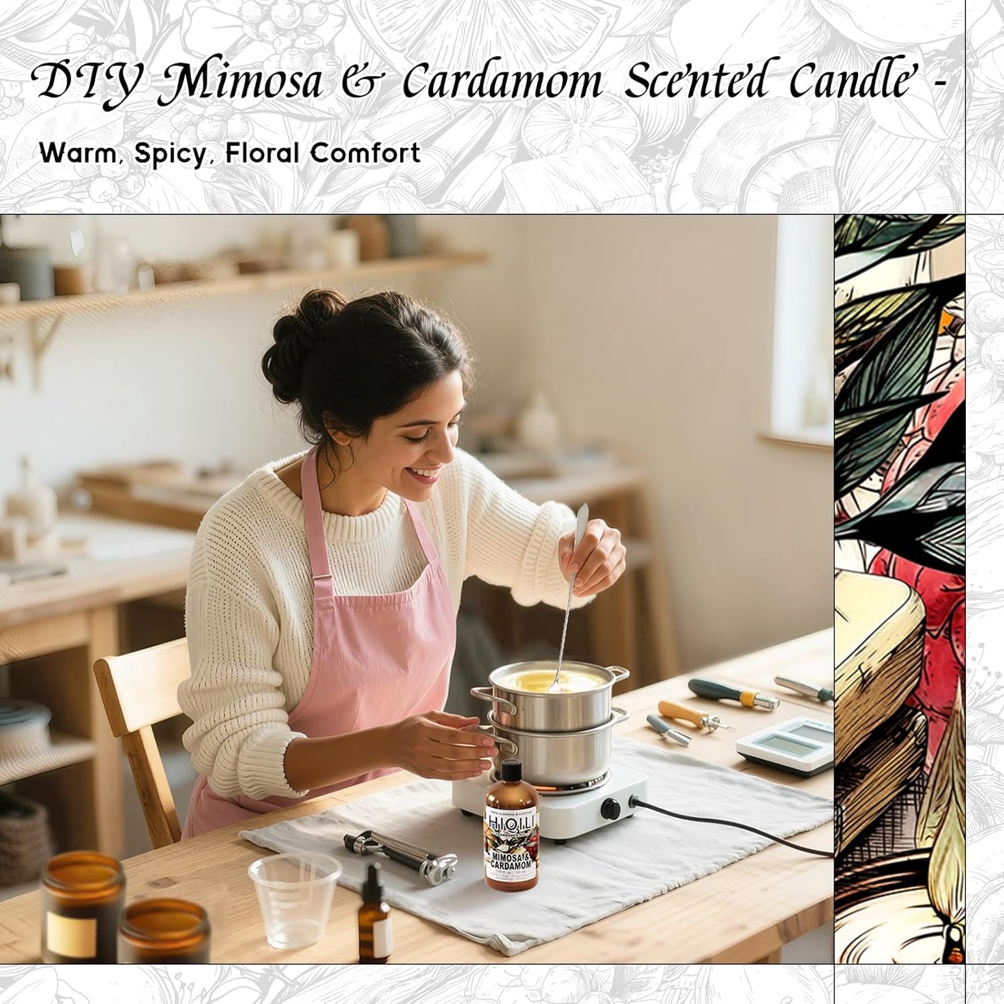 HIQILI Mimosa & Cardamom Fragrance Oil - 5.07 Fl Oz