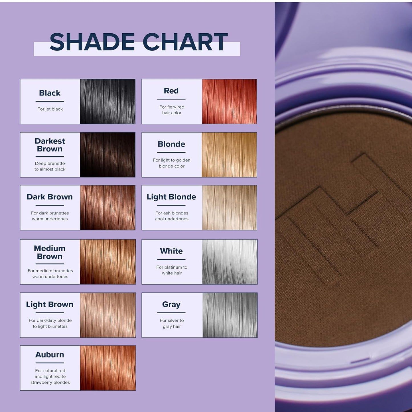 TRUHAIR Root & Scalp Cover Up Pressed Powder Compact, Waterproof, Weightless Hair Coverage & Bald Spot Concealing, Root Touch Up Hair Color for Gray Coverage & Thinning Areas, 0.35 Oz (Gray)