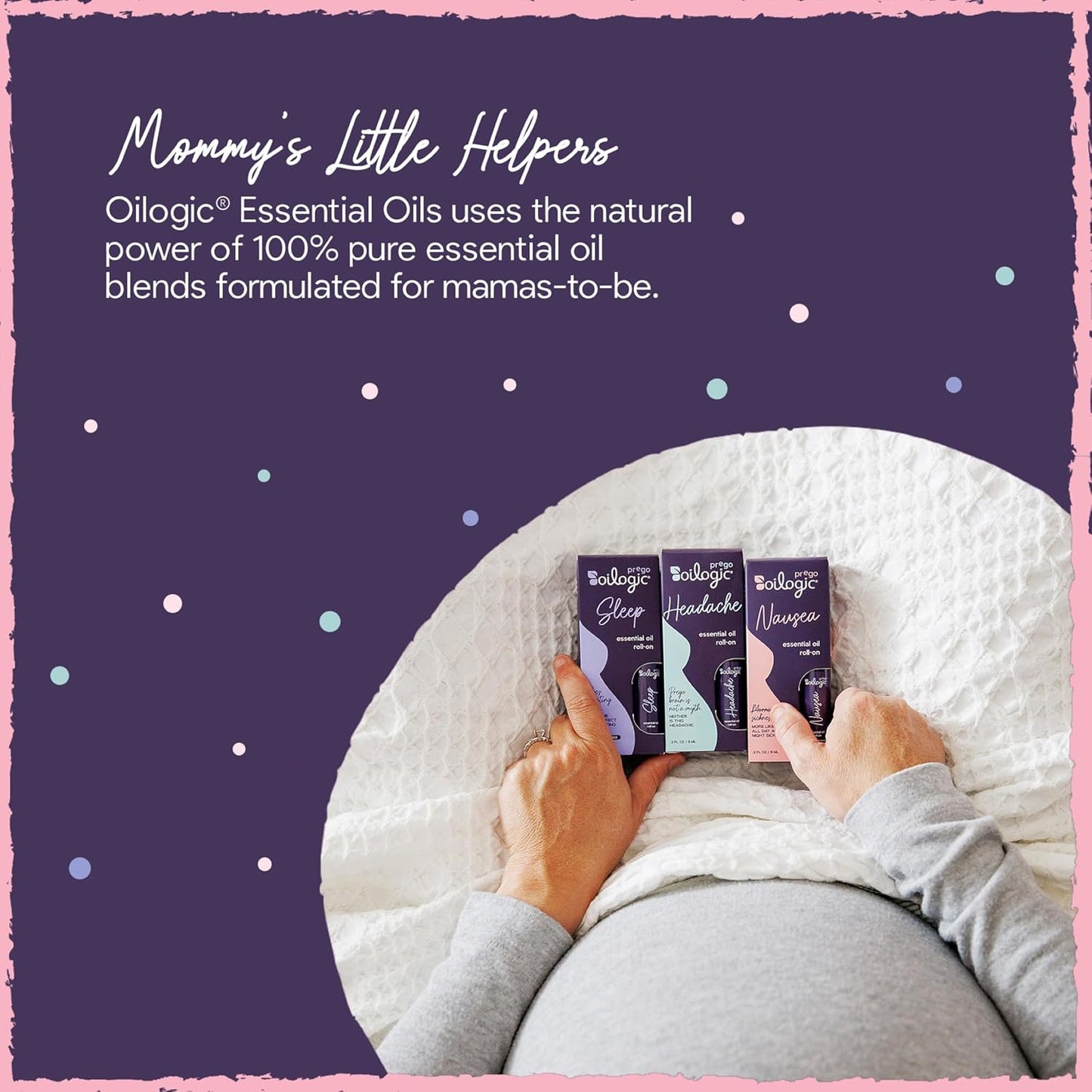Oilogic Roll-On Essential Oils Set for Pregnant Women - 100% Pure Essential Oil Roller for Pregnancy - Sleep, Comfort, & Wellness Blends Safe for Pregnant Moms, 0.3 Fl Oz (Pack of 3)