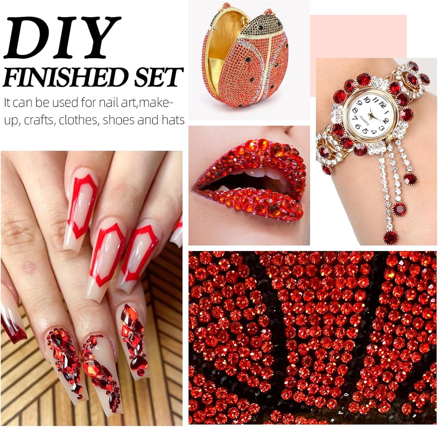 Hyacinth Flatback Rhinestones, Glass Rhinestones for Nail Art and Craft, Glue Fix, Loose Crystal Gemstones(Orange, SS16, 2880pcs, 3.8-4.0mm)