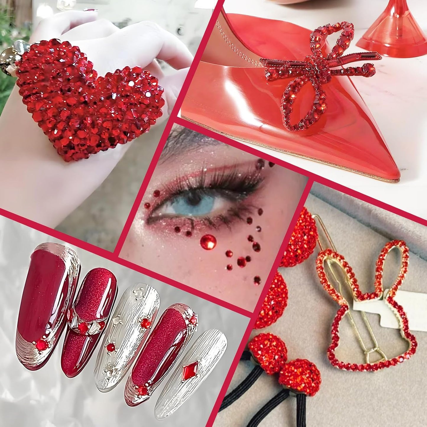 2000PCS SS20 Flatback Rhinestones | 12-Facet Diamond-Cut Glass Gems for Nail Art, Clothing, DIY Crafts |Glue-On Decoration Stones with Silver Backing(Light Siam)