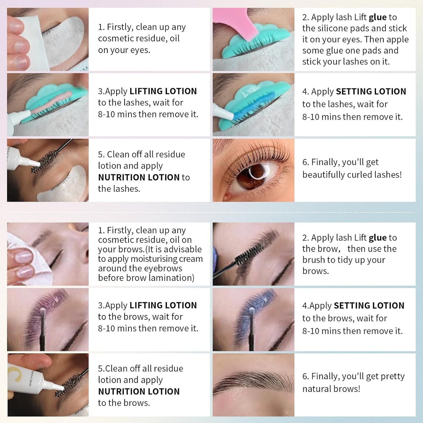 PERMANIA Lash Lift Kit, Tube Design Easy to Apply Brow Lamination Kit, for Natural Results Instant Lifting & Curling with Detailed Instruction (with Liquid Glue)