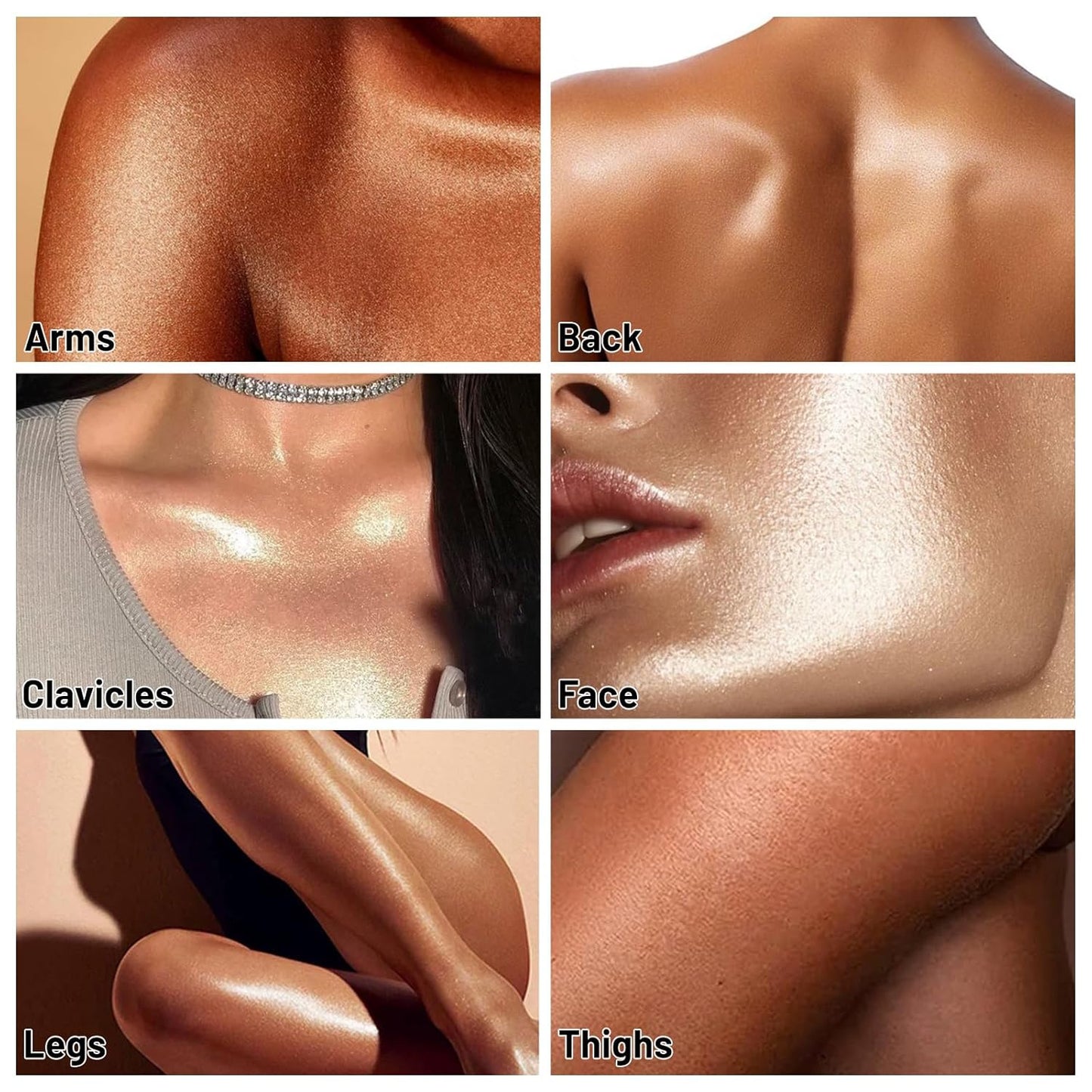 UCANBE Body Shimmer Oil - 100ml Moisturizing Glow Glitter Oil, Waterproof Shimmering Luminizer, Tinted Glowing Bronzer (Rose Gold)