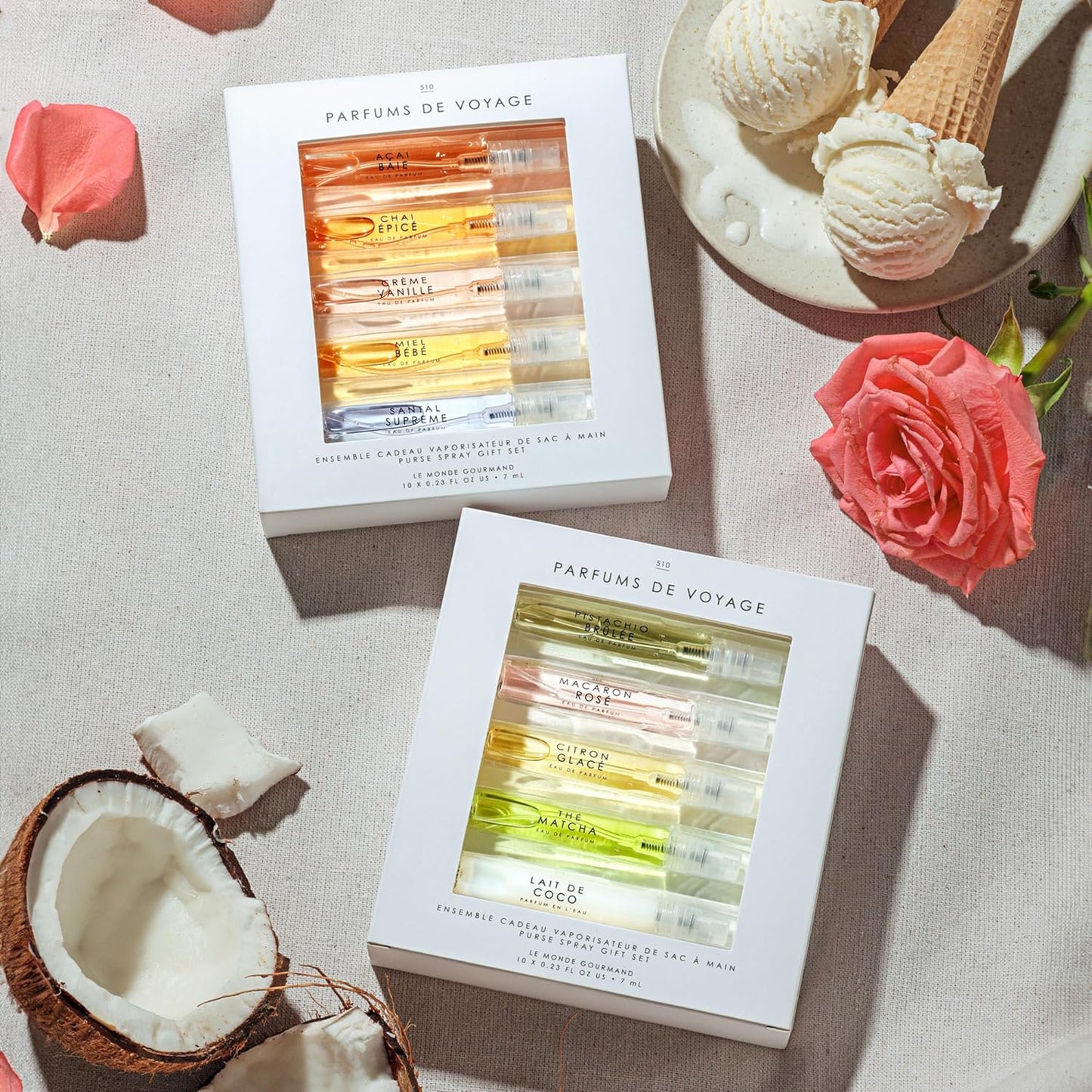 Le Monde Gourmand Parfum de Voyage 10 Piece Purse Spray Discovery Set - 0.23 fl oz (6.8 ml) Each Sample Fragrance