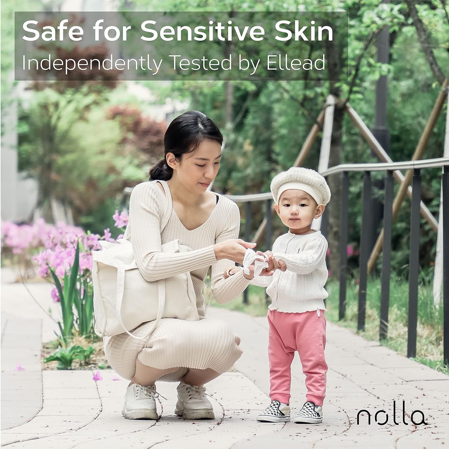 Nolla Flushable Wipes Travel Packs, 100% Plant-Based, Plastic-Free and Biodegradable - Unscented + Soothing Aloe and Vitamin E 120 Count (10 Packs of 12)