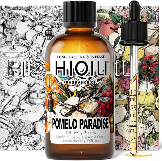 HIQILI Pomelo Paradise Fragrance Oil for Candle & Soap Making, Inspired by Alr-Cologne P.Paradis, Fresh Scents for Home Diffuser, Scenting Skin & Body, Bathroom - 1 Fl Oz