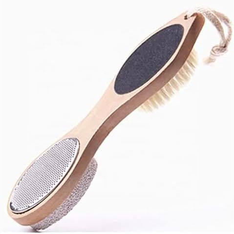 Pumice Stone Foot File 4 in 1 Double Sided Foot Cleaner Kit Pedicure Steel Files Sandpaper Pumice Stone Boar Bristle Bamboo Foot Scrub