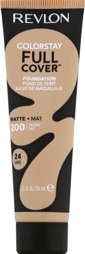 Revlon Liquid Foundation, ColorStay Face Makeup for Normal and Dry Skin, Longwear Full Coverage with Matte Finish, Oil Free, Nude, 1.0 Fl Oz