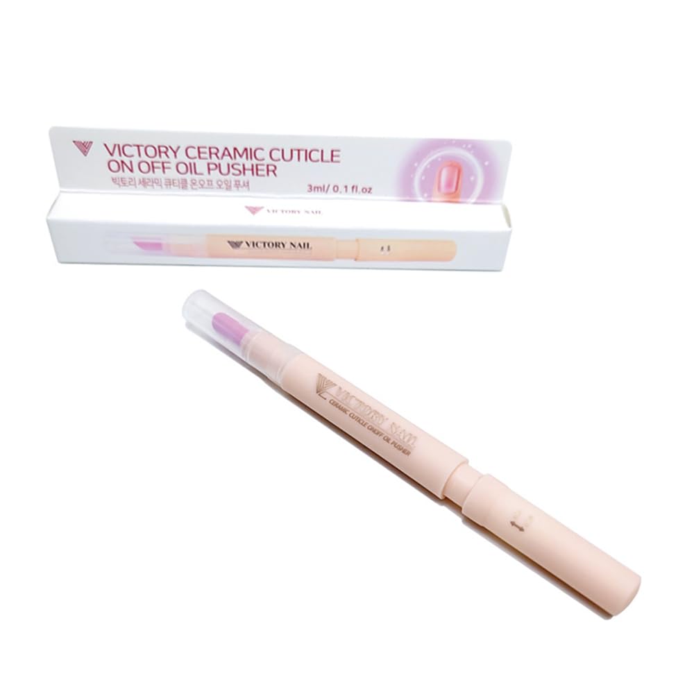 1PCS Ceramic Cuticle On/Off Oil Pusher Cuticle Pusher (Ivory)