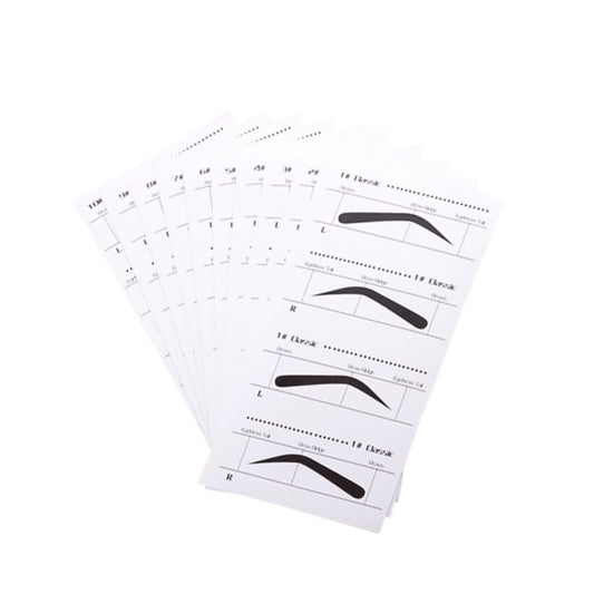 Eyebrow Card Stencils Kit - 10 Adhesive Eyebrow Templates for Precise Shaping Easy Tracing and Left/Right Indication Ideal for Makeup Application
