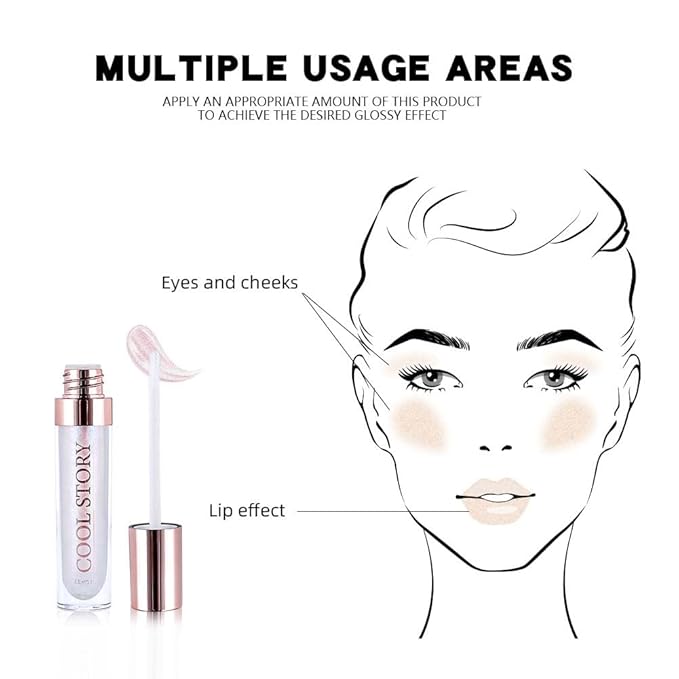 GECOMO Colorful Explosive Pearlescent Lip Gloss 3D Multifunctional Fine Glitter Chameleon Lip Gloss Polarized Diamond Makeup, Magic Big Brush Color Changing Lip Oil(101# COLORFUL FLASH)