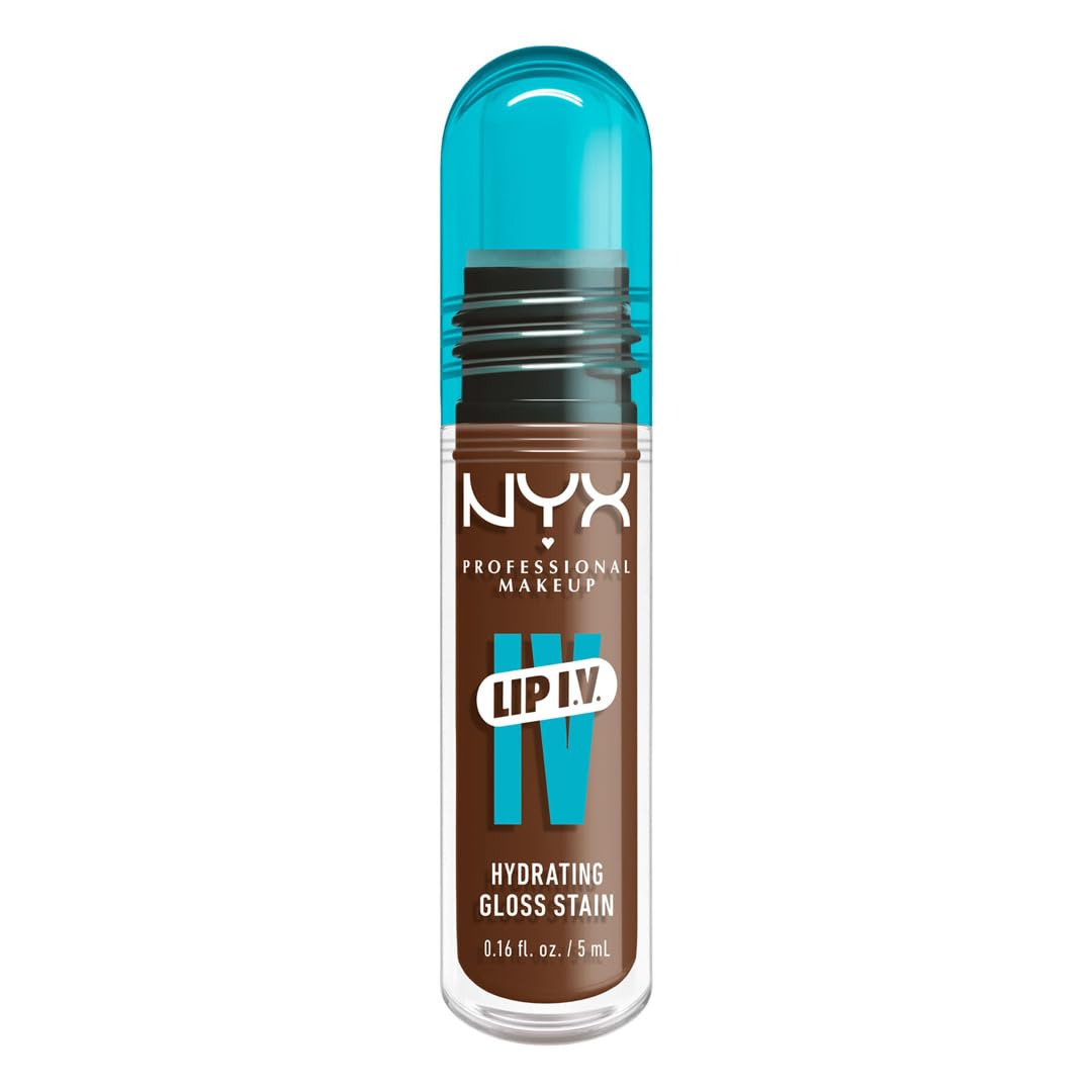 NYX Professional Makeup Lip IV Hydrating Glossy Lip Stain with 12HR Hydration - Splash N Spice (Brown)