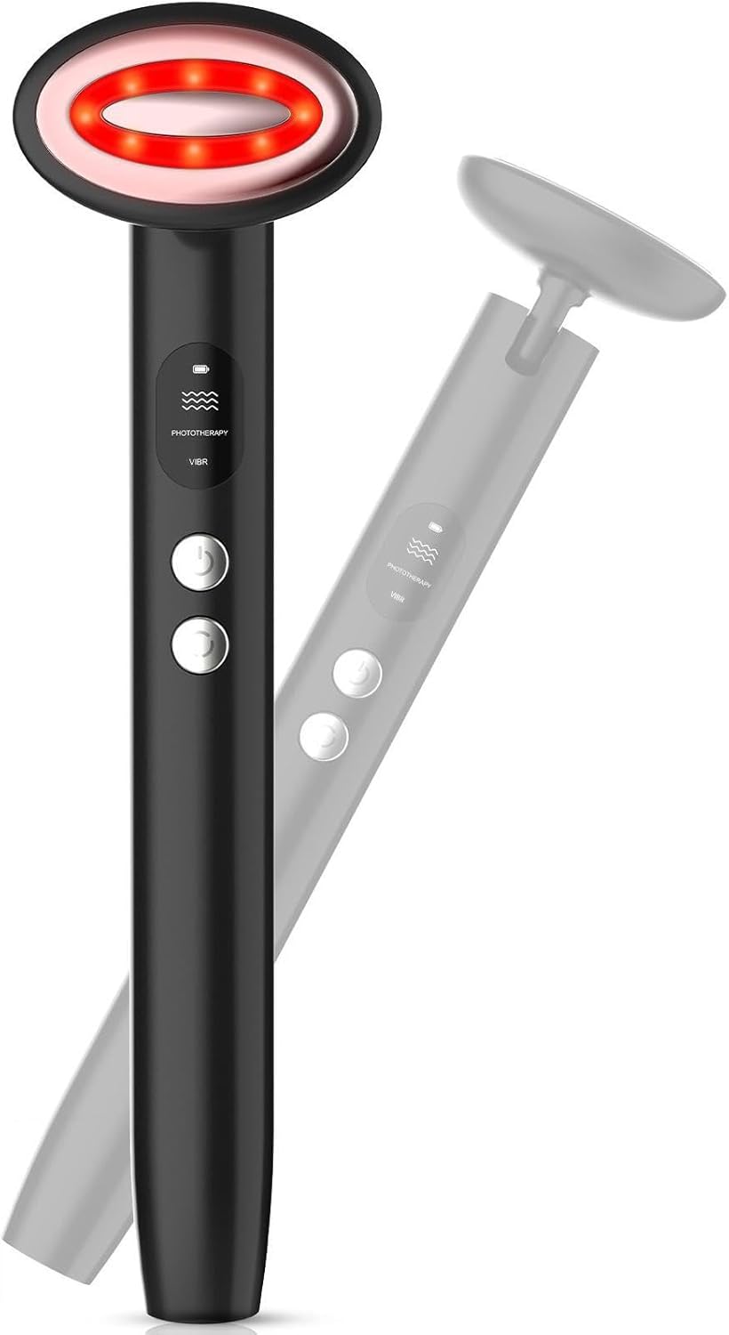 Light-Therapy-Wand, Red Light Therapy for Face and Neck, 9-in-1 Led Facial Sculptor Rejuvenation Eyes & Face Massager Tool