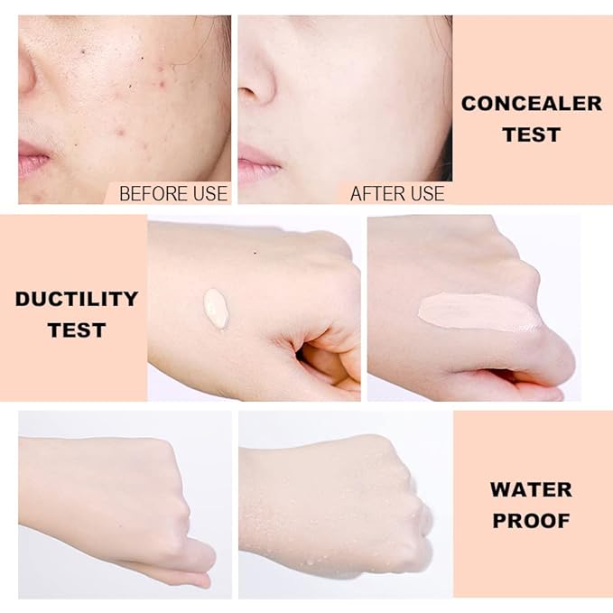 2 Pack Liquid Foundation Cream for Face Makeup,Durable Full Coverage Matte Concealer Make Up,Oil Control & Waterproof Base Primer -1+1 Fl.Oz-BEIGE 6#