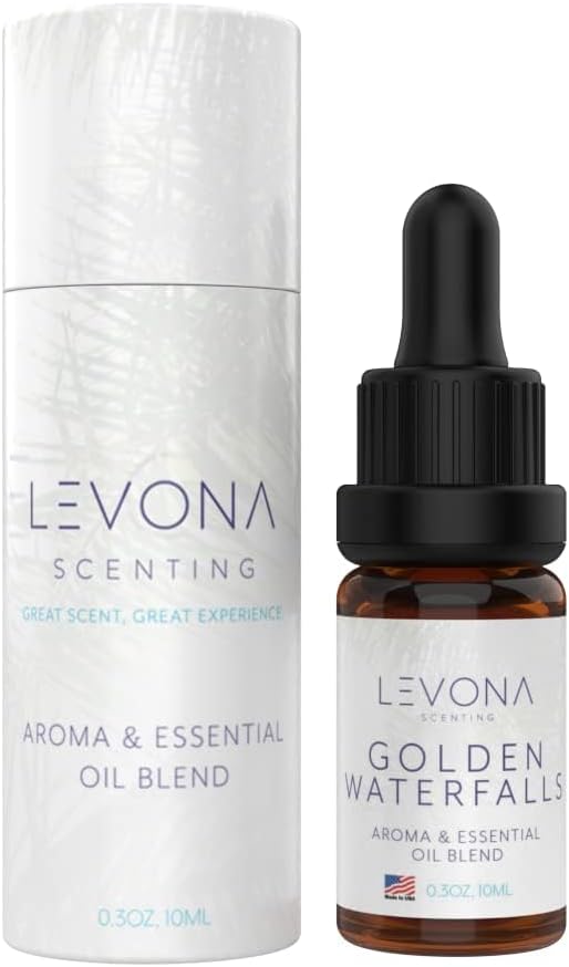 Levona Scent Pure Essential Oils for Diffusers for Home, Hotel & Office - Golden Waterfalls Essential Oils for Diffuser Oil and Humidifiers - Home Luxury Scents - Scented Fragrance Oil Blends
