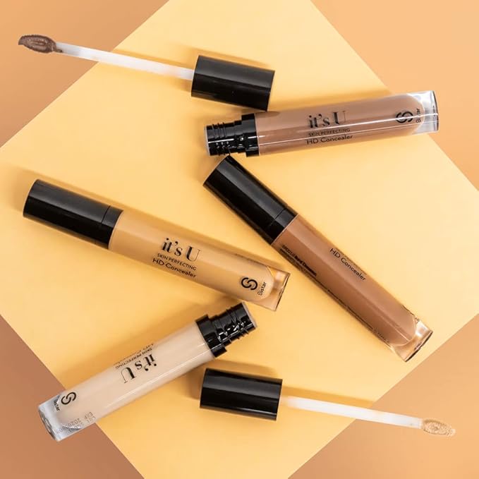 Sistar it's U Skin Perfecting HD Concealer Full Coverage Lightweight Long Lasting Correcting Liquid Contour Cover Masker Makeup 5 ml / 0.17 fl. oz (Brownie)