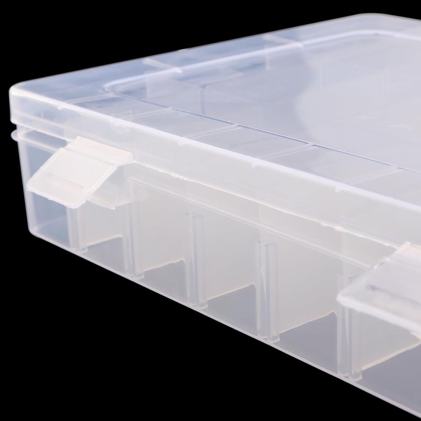 KINJOEK 8 Pack 24 Grids Plastic Bead Organizer Containers Storage, Adjustable Dividers Diamond Jewelry Craft Painting Storage Case, Clear Small Fishing Tackle Box for Sewing Cross Stitch Accessories