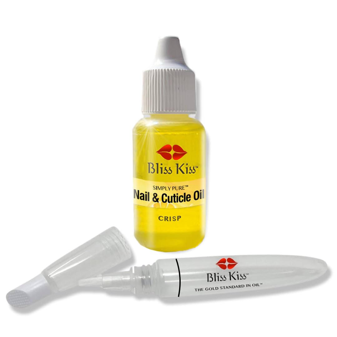 Bliss Kiss Simply Pure Dropper with Refillable Cuticle Squeeze Pen Kit (Crisp, Single Pen)