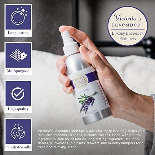 Victoria's Lavender Pillow and Linen Spray — Lavender Essential Oil - Lavender Spray, Mist Handmade in Oregon, Made in USA, Pack of 2, 16 oz Total 8 fl Oz