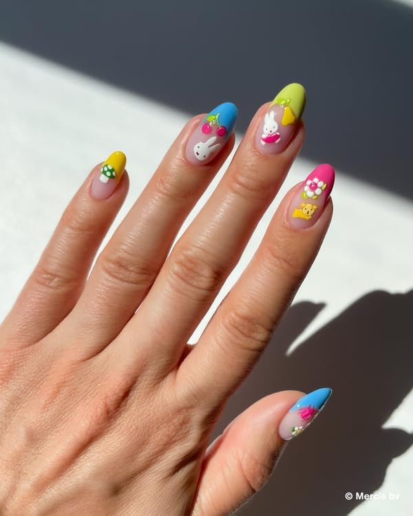 Miffy in The Meadow Nail Stickers - Lightweight & Easy-to-Apply Nail Art with Trendy Design - Durable & Long-Lasting Nail Stickers for Women, Ideal for DIY Manicures & Salon-Quality Nails