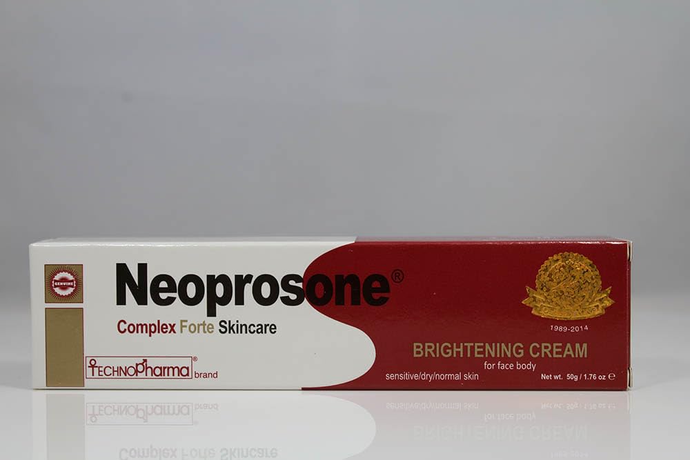 Neoprosone, Skin Brightening Cream | 1.7 Fl oz / 50 ml | Fade Dark Spots on: Face, Elbows, Knees, Body | with Alpha Arbutin, Lactic Acid, Castor Oil