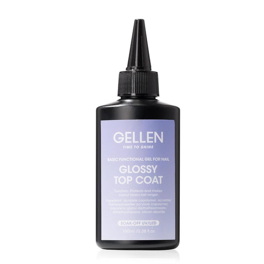 GELLEN 100ml No Wipe Gel Top Coat, High Gloss Long Lasting Clear Color Gel Top Coat U V Light Cured Soak off High Capacity for Salon