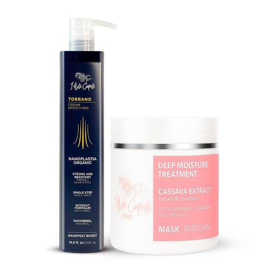 Torrano Keratin Kit, Keratin Hair Treatment Straightening in 1 Step (500ml) + Argan Oil Mask (500g)-Nanoplastia Keratina para Alisar el Pelo Sin Formol- Progressiva (2 pack)