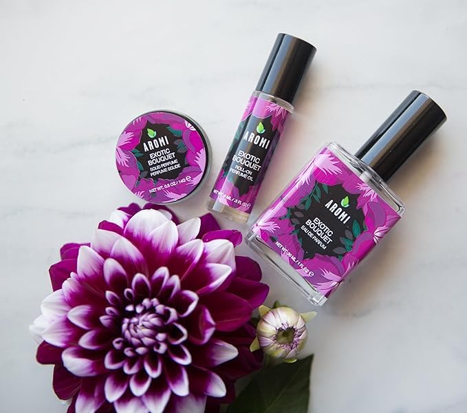 Aromi Solid Perfume | Floral Fragrance, Red Currant, Tuberose, Woodsy Scent, Vegan, Cruelty-free, Stocking Stuffer, Travel, Small Women’s Gift, Concentrated, Alcohol-Free (Exotic Bouquet)