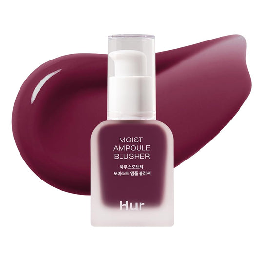 Moist Ampoule Blusher with 50% Moisture Essence | Hydrating & Long-Lasting Blush | 0.68fl.oz (9 Shades) - Berry Purple