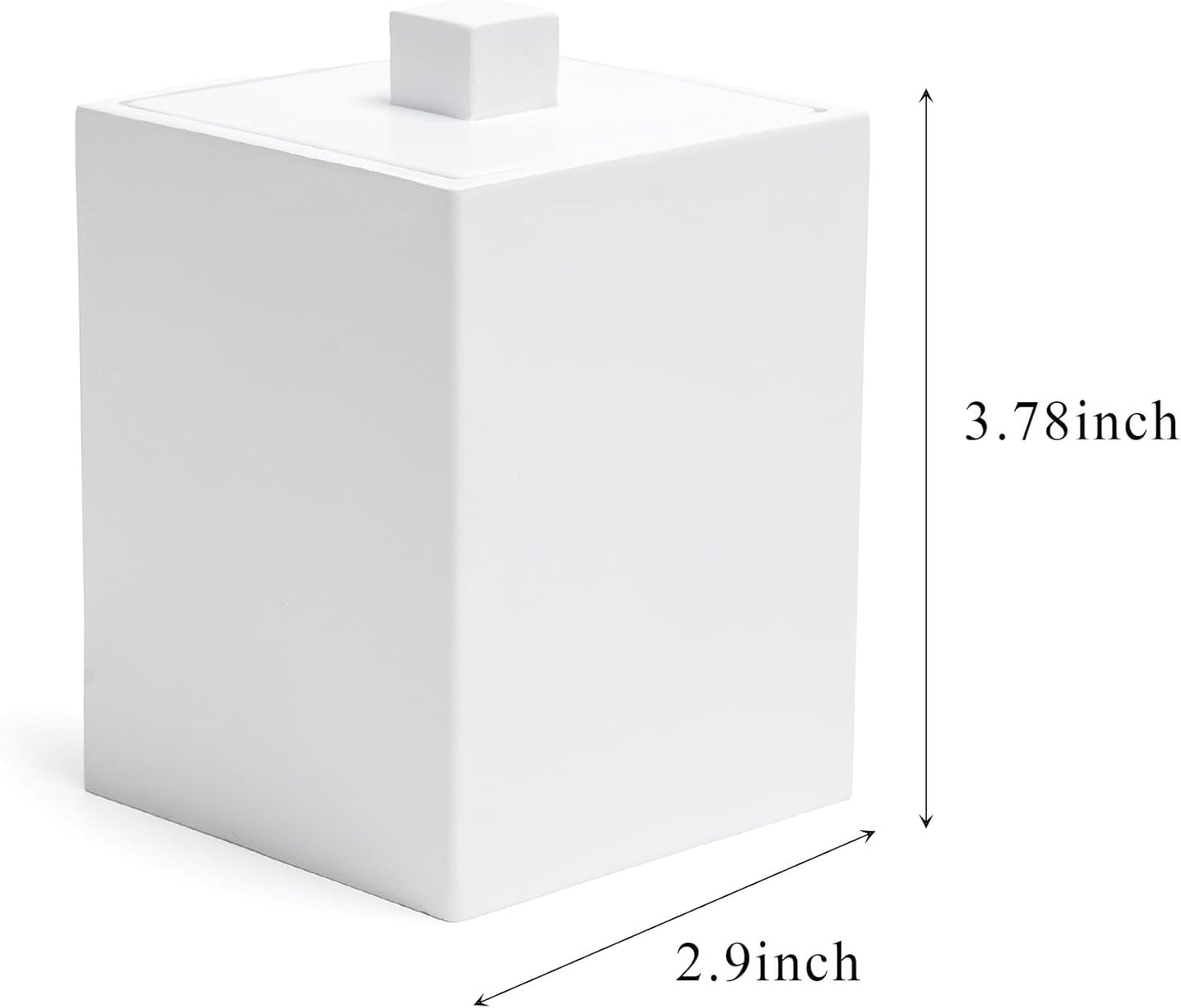 Bathroom Qtip Holder, Resin Cotton Swab Holder with Lid Qtip Holder Dispenser for Cotton Ball Bath Salts Storage Christmas Birthday Anniversary, Matte White