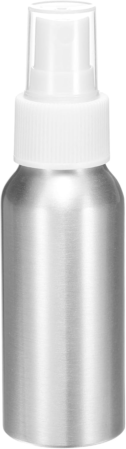 HARFINGTON Aluminum Fine Mist Spray Bottles 60ml/2.03oz Metal Small Liquid Alcohol Refillable Travel Container with White Plastic Nozzle Cap for Perfume Skincare Cosmetic Storage Bottle