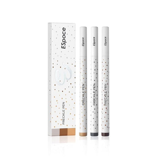 Freckle Pen 3 Colors Waterproof Long Lasting Quick Dry Small Spot Natural Like Face Freckle Makeup Pen, Dark Brown, Light Brown and Grey, Upgrade Design