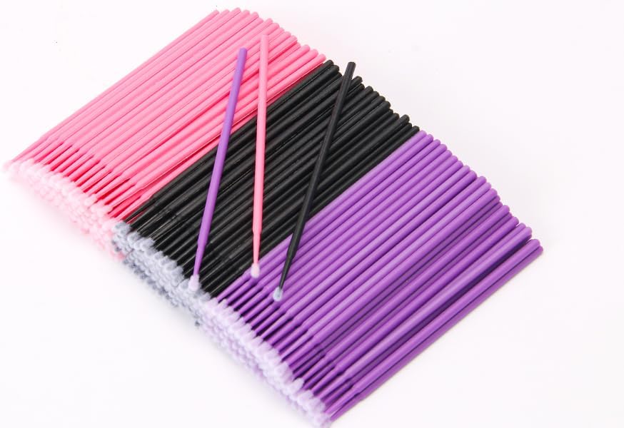 400PCS Disposable Micro Swabs for Eyelash Extension, Micro Cotton Swabs, Micro Applicators Eyelash Swabs for Makeup Application (Purple)