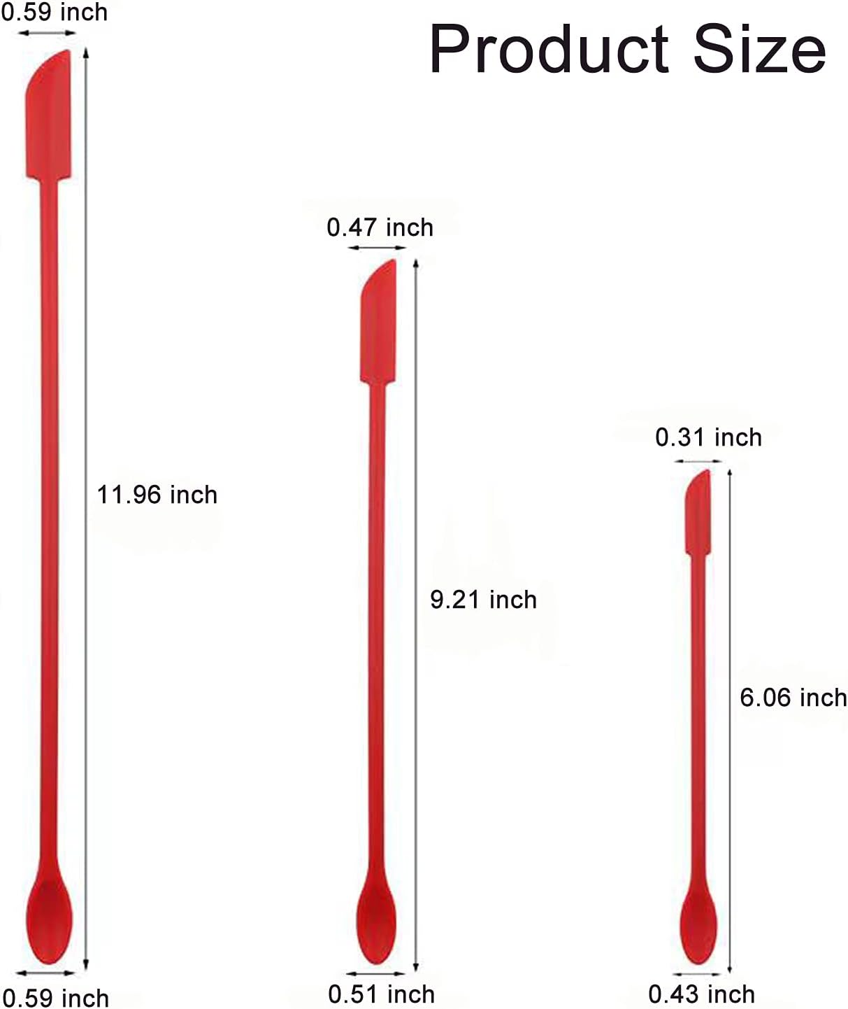 4 Pieces Mini Silicone Spatula Set, Small Rubber Spatula for Makeup, Thin Jar Scraper for Kitchen(4, BLACK)