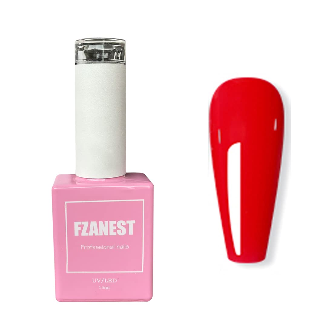 FZANEST Red Gel Nail Polish, 15ml Nail Gel Polish Fall Winter Color Soak Off UV LED Nail Art Starter Manicure Salon DIY at Home, 0.51 OZ #D88