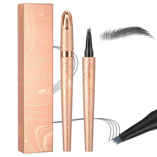 Microblading Eyebrow Pencil, 2025 New Waterproof Eyebrow Pencil, Premium Microblading Eyebrow Pen with 4 Tip, Long-Lasting Natural Magic Eyebrow Makeup Fine Stroke Eye Brow Pen for Women (Gray)