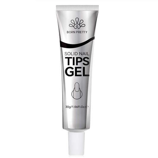 Born Pretty Solid Nail Tips Gel,30ml Soft Gel Nail Tips Glue, Nail Gel for Press On Nails, Super Strong Cured Needed Acrylic Nail Gel, Nails Tip U V Nail Extension Gel Nail Charm Glue