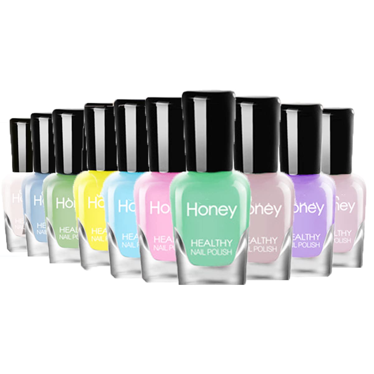 10 Bottle Easy Peel Off Nail Polish Set - Quick-Drying, Non-Toxic DIY Water Based Nail Polish Kit with Top & Base Coat
