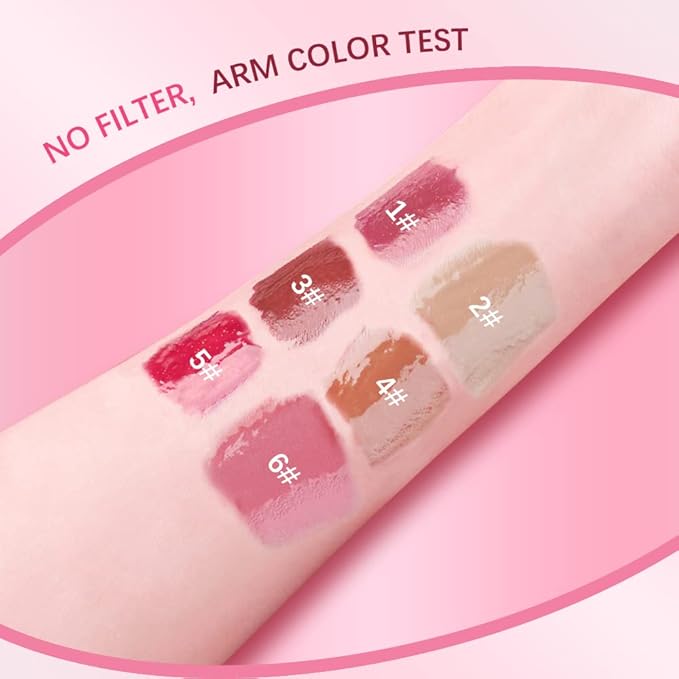 ibcccndc Lip Plumper gloss,Natural Lip Plumper,High Shine Lip Plumper,Lip Enhancer for Fuller,Sexy Lip Gloss,Shiny Lip Gloss For Girls and Women (6)