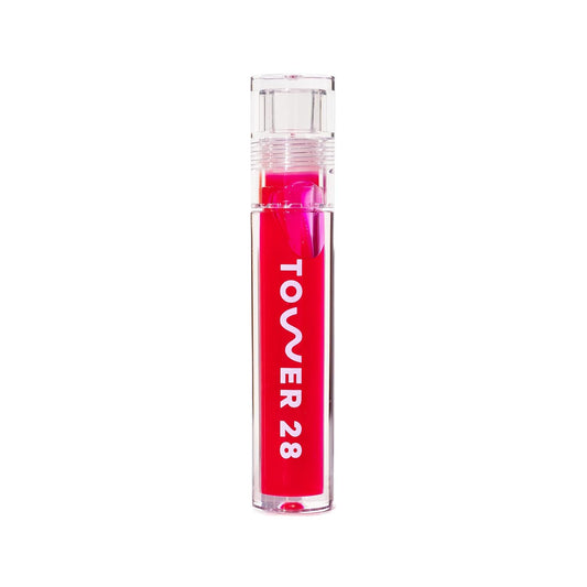 Tower 28 ShineOn Lip Jelly, XOXO | Non-Sticky, Vegan Lip Gloss in Sheer XOXO | Moisturizing Apricot and Raspberry Seed Oil | Clean, Cruelty Free